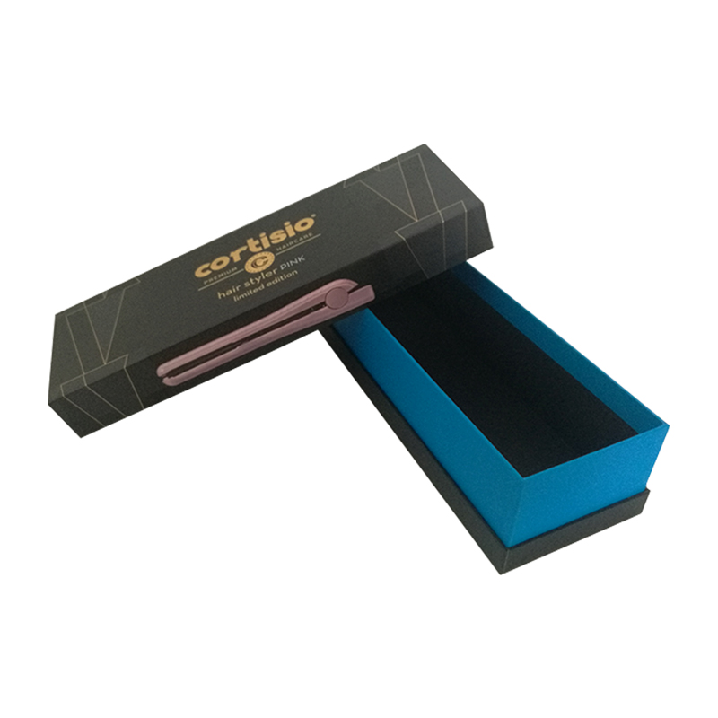 Hair curler top and base paper box with emboss hot stamping TD013