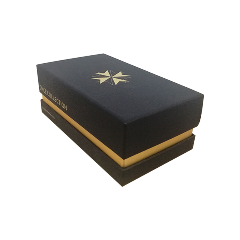 Jewelry top and base paper box with velvet EVA tray hot stamping TD001