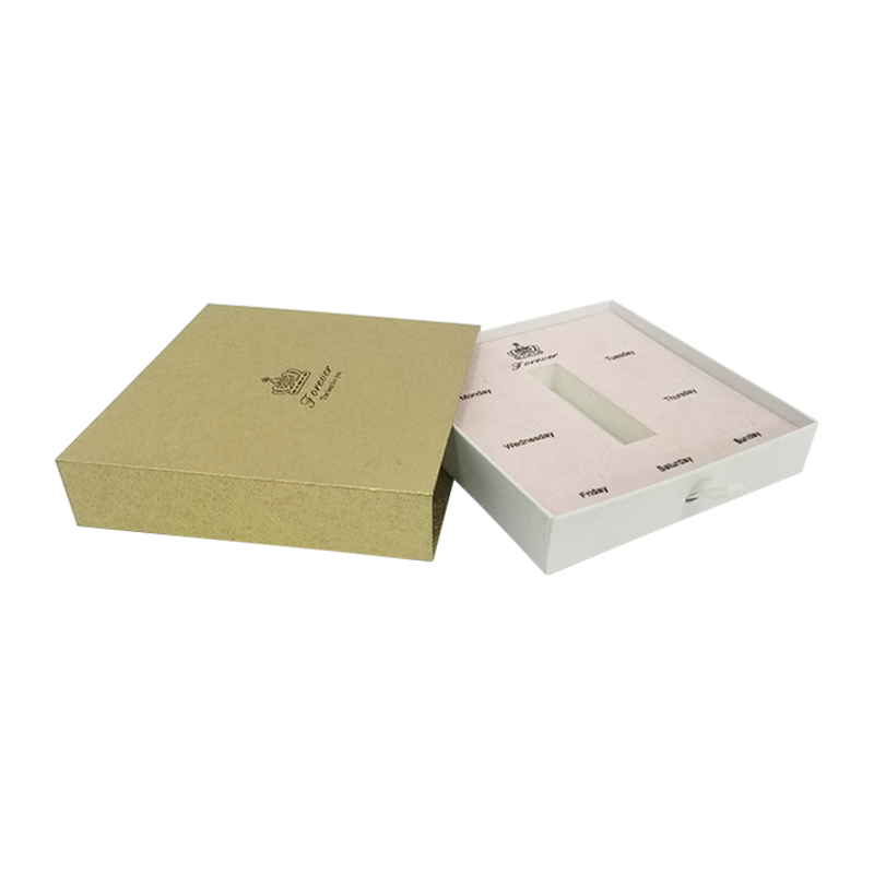 Jewelry drawer paper box with velvet sponge tray special paper screen logo CT002