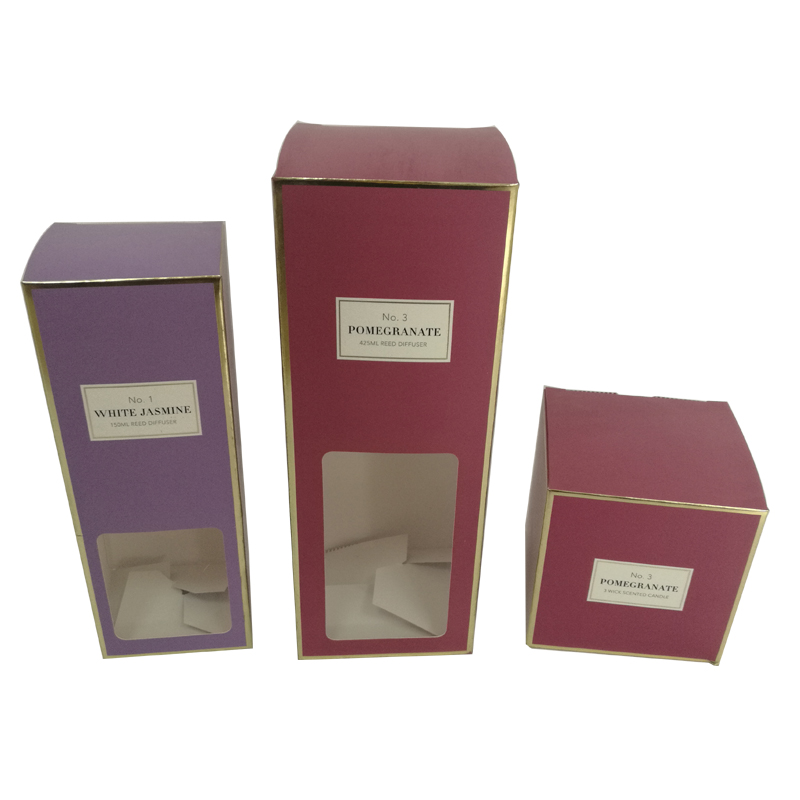 Cosmetic card box with PVC hotstamping automatic buttom KB003