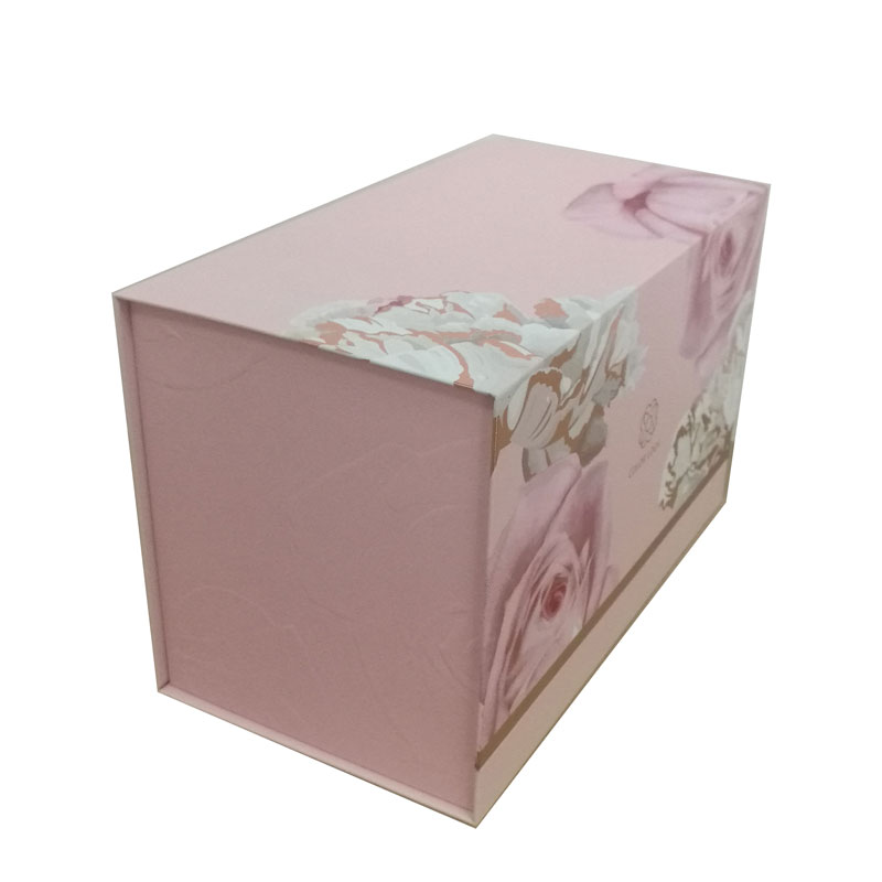 cosmetic and skin care open lid paper box with hot stamping emboss logo BS009